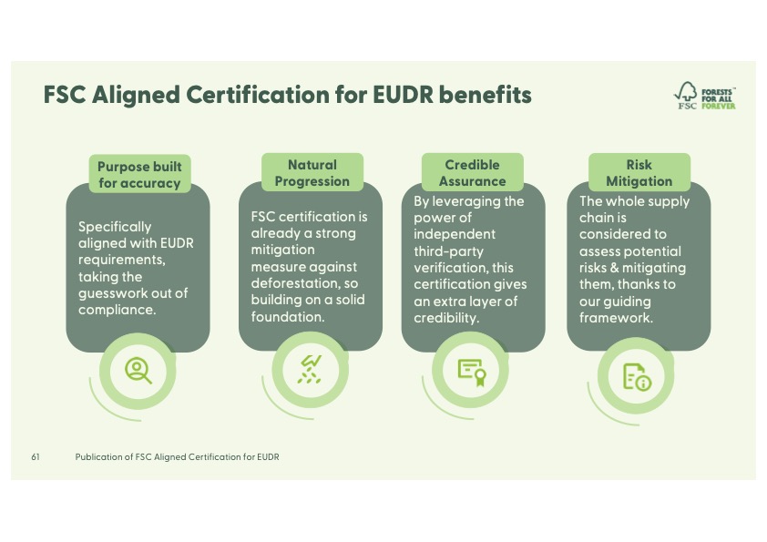 FSC Aligned Certification for EUDR - benefits